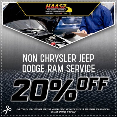 20% off Non Chrysler Jeep Dodge Ram Service